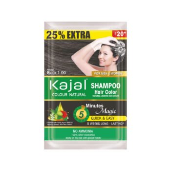 🖤 Kajal Shampoo Hair Color – Natural Black (1.00)