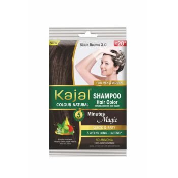 🫧 Kajal Colour Natural Shampoo Hair Color – Black Brown (3.0)-8 pcs in a box