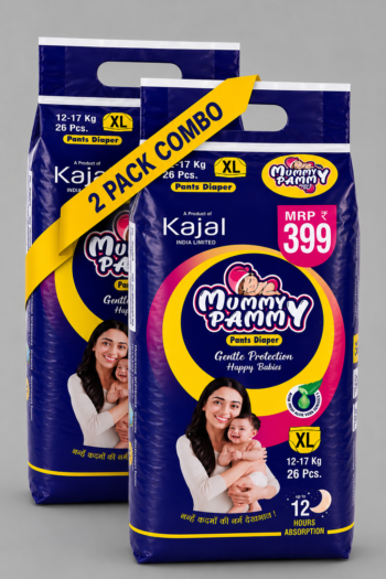 Mummy Pammy Baby Pants Diapers Size XL (12–17 kg) – Pack of 2 | 52 Pants
